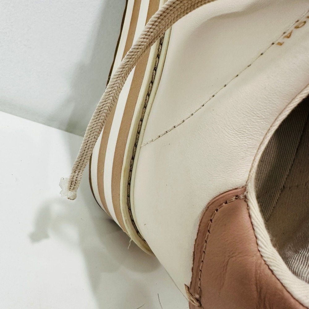 Coach Platform Sneaker Womens 9B G4012 Cream Leather Striped Flatform Shoe - Picture 16 of 16